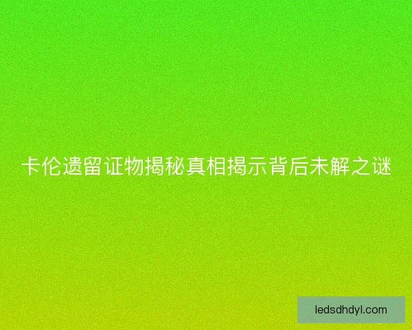 卡伦遗留证物揭秘真相揭示背后未解之谜