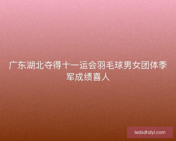 广东湖北夺得十一运会羽毛球男女团体季军成绩喜人