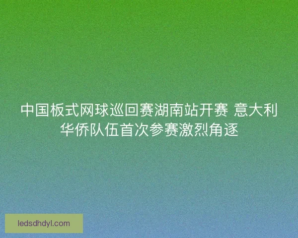 中国板式网球巡回赛湖南站开赛 意大利华侨队伍首次参赛激烈角逐
